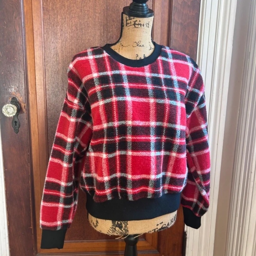 Forever 21 Red Plaid Sweater